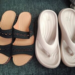 Women’s Black Two-Strap Comfort Sandals